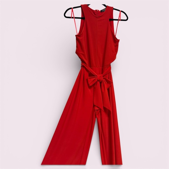 Ralph Lauren Vibrant Red Tie-Waist Jumpsuit - Picture 6 of 13